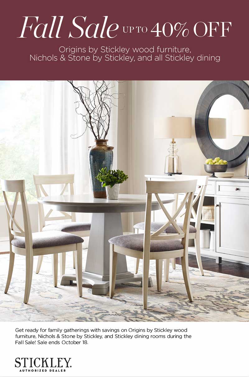 Stickley Fall Sale dining room ad